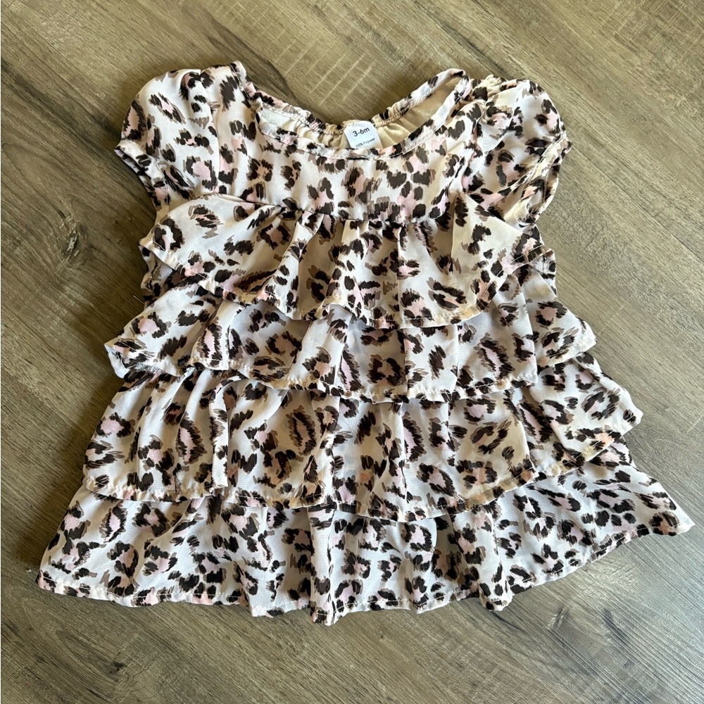 🌺10/$20 George Leopard Print Ruffle Baby Blouse